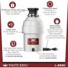 imageWaste King Garbage Disposal for Kitchen Sink with Power Cord Compact Food Waste Disposer L1111 HP  Continuous Feed