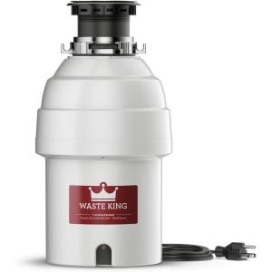imageWaste King Garbage Disposal for Kitchen Sink with Power Cord Compact Food Waste Disposer L1111 HP  Continuous Feed