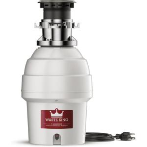 imageWaste King Garbage Disposal for Kitchen Sink with Power Cord Compact Food Waste Disposer L11134 HP  Batch Feed